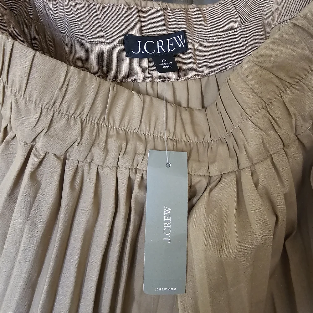 J. Crew Gwyneth Pleated Cotton Blend Midi Skirt Prep NWT Sz XL - Picture 6 of 7